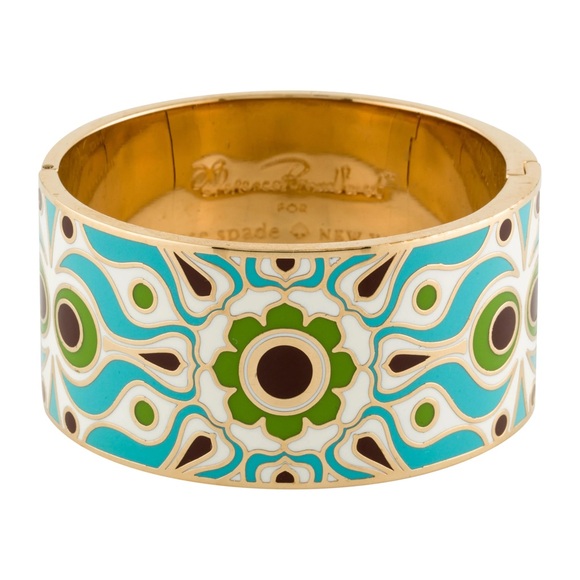kate spade Jewelry - Kate Spade x Florence Broadhurst Enamel “Carry The Torch” hinged idiom bangle